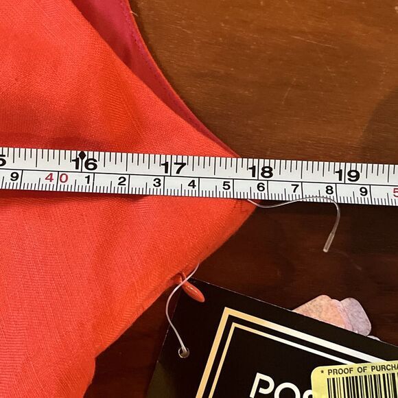 NWOT Positive Attitude Linen Blend Maxi Dress A Line 10P V Neck Red Orange - Picture 8 of 13